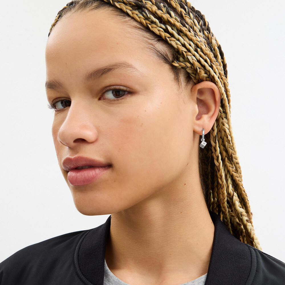 COACH Mini Dice And Rexy Charm Hoop Earrings NWT